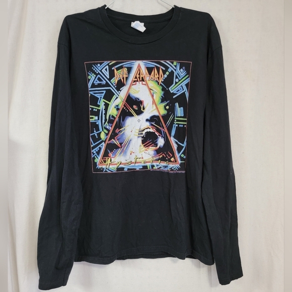 Def Leppard Port and Company Black Graphic Long Sleeve Tee size medium - Picture 1 of 7